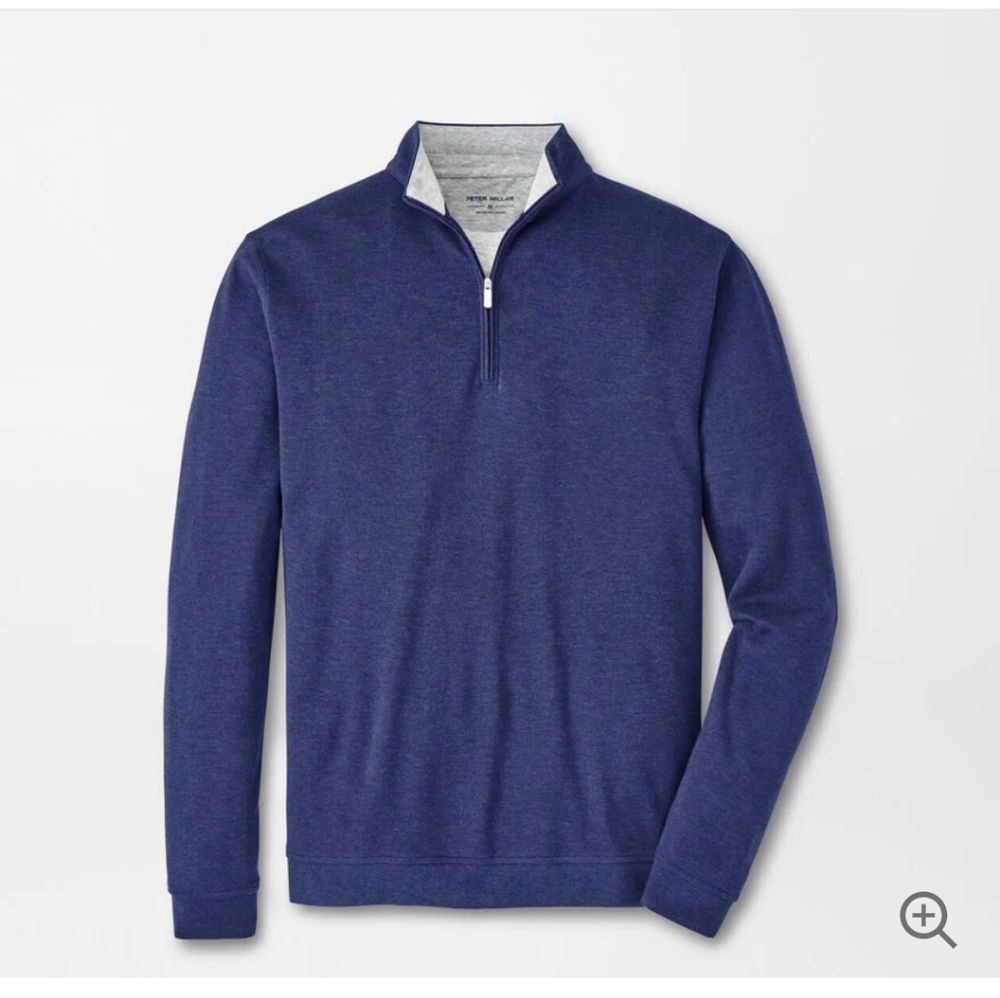 NWT Peter Millar navy sweater, Sz Medium. Cotton/wool blend.